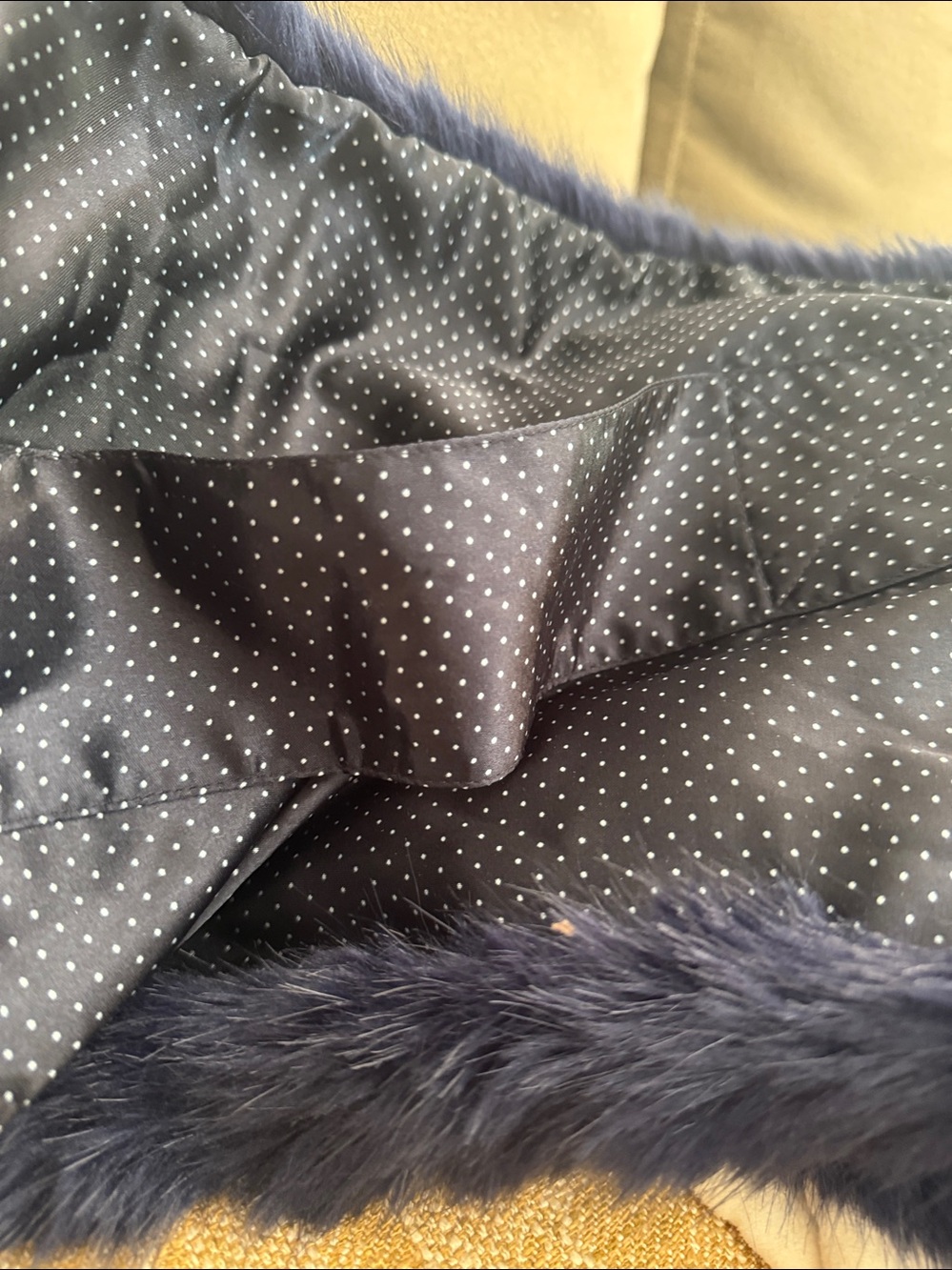 Long fur midnight blue tippet scarf shawl stole aspen vail - Picture 5 of 5